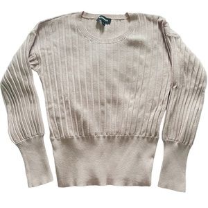 Express Pale Pink Ribbed Cuff Sweater